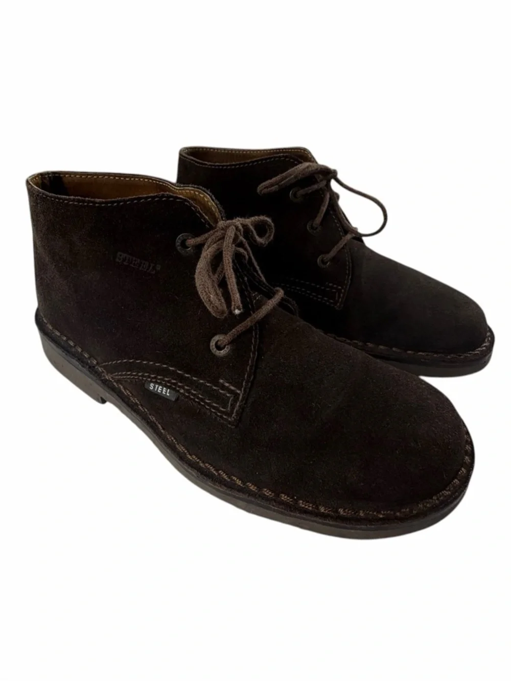 Steel Boots Men’s Brown Suede Desert Chukka Boots Size 10